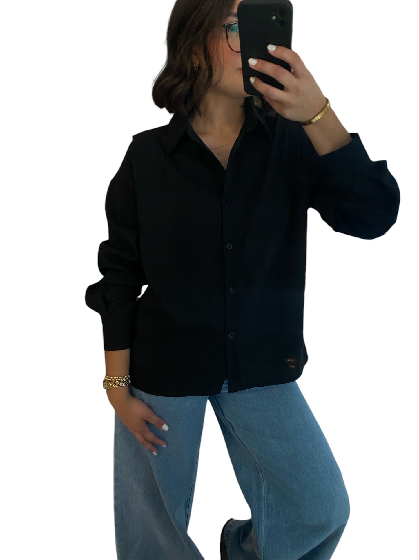 Bia Button - Up in black