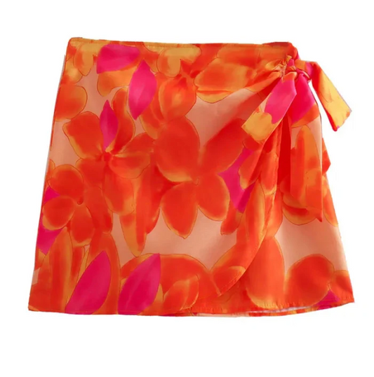 Bruna Beach Cover Skirt Tangerine